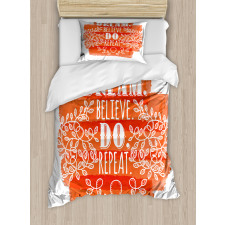 Dream Believe Do Repeat Leaf Duvet Cover Set