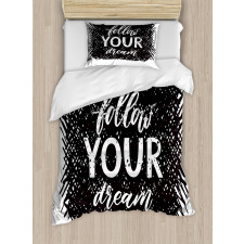 Words Grunge Black Scribble Duvet Cover Set