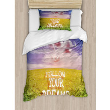 Green Field with Open Sky Duvet Cover Set