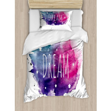 Words with Stars Watercolors Duvet Cover Set