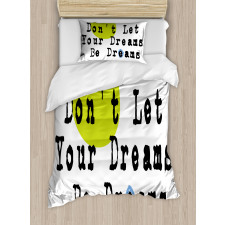 Message Typographic Pattern Duvet Cover Set