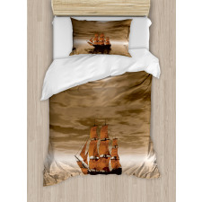 Lonely Ship Sailing Duvet Cover Set