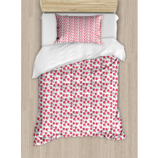 Simplistic Red Berry Pattern Duvet Cover Set