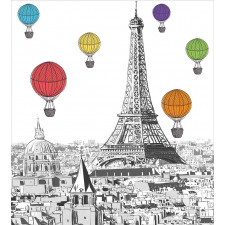 Eiffel Tower and Balloons Duvet Cover Set