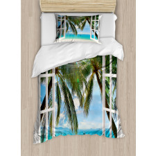 Window to the Exotic Beach Duvet Cover Set