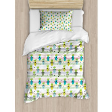 Funny Pineapple Glasses Duvet Cover Set