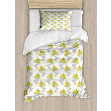 Lily Flowers Sketch Artwork Duvet Cover Set