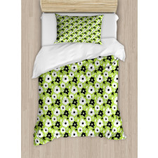 Birds Stripes and Flowers Duvet Cover Set