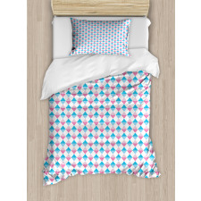 Diagonal Checkered Square Duvet Cover Set