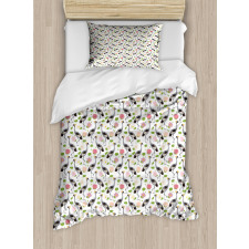 Oriental Bird Motif Duvet Cover Set