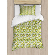 Tropical Fruit with Leaves Duvet Cover Set