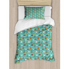 Sea Transport Ships Boats Duvet Cover Set