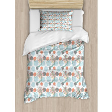 Modern Pastel Tone Petals Duvet Cover Set