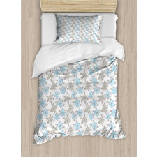 Summer Flora Blue Flowers Duvet Cover Set