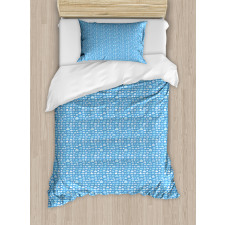 Puffy Blue Cumulus Clouds Duvet Cover Set