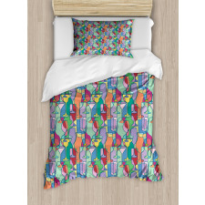 Vintage Party Items Nightclub Duvet Cover Set