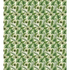 Hawaiian Elements in Green Duvet Cover Set