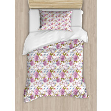 Retro Nature in Pastel Tones Duvet Cover Set