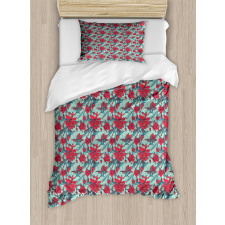 Animals and Flower Branches Duvet Cover Set