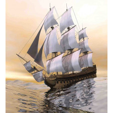 Ship Sailing on Ocean Duvet Cover Set