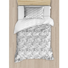 Monochrome Magnolia Petals Duvet Cover Set