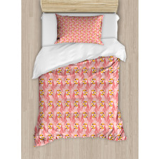 Tropical Bird Hawaii Pastel Duvet Cover Set