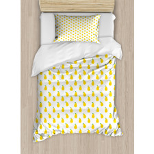 Graphic Pear Fruit Motifs Duvet Cover Set