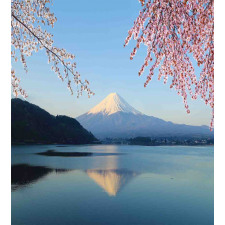 Japan Mountain and Sakura Duvet Cover Set