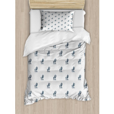 Saguaro Cacti Motif Mexican Duvet Cover Set