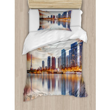 Buildings Dawn Reflection Duvet Cover Set