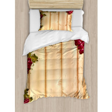 Grapes Wooden Illustration Duvet Cover Set