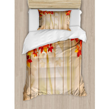 Autumn Orange Tones Leaves Duvet Cover Set