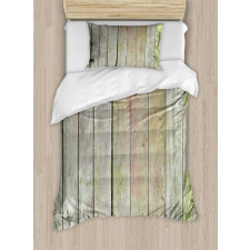 Old Rural Grungy Wooden Fence Duvet Cover Set