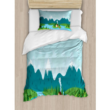 Rural Home Mountains Duvet Cover Set