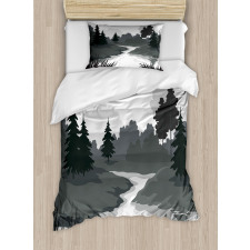 Greyscale Landscape Duvet Cover Set