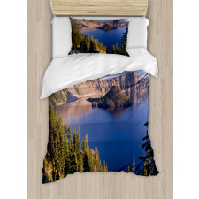 Crater Lake Volcano Duvet Cover Set