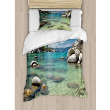 Water Stones Lake Tahoe Duvet Cover Set