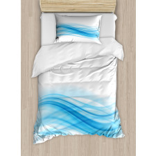 Smooth Wavy Lines Stream Flow Duvet Cover Set