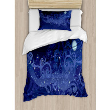 Abstract Starry Night Moon Duvet Cover Set