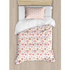 Flora Royal Tea Set Print Duvet Cover Set