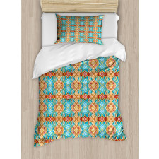 Colorful Tie Dye Geometric Duvet Cover Set