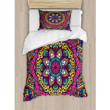 Colorful Floral Motif Duvet Cover Set