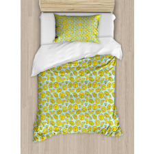 Round Slices of Pineapple Duvet Cover Set