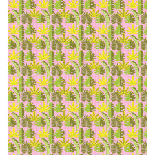 Tropic Leaves on Checkered Duvet Cover Set