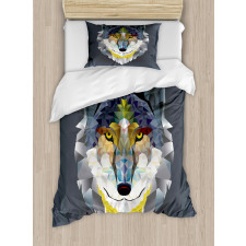 Wolf Coyote Portrait Art Duvet Cover Set