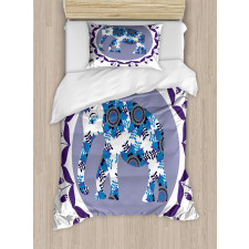 Elephant with Tulips Pattern Duvet Cover Set