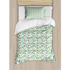 Forest and Deer with Heart Duvet Cover Set