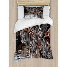 Zebra Wildebeest Herd Duvet Cover Set