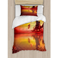 Sunrise Water Reflection Duvet Cover Set