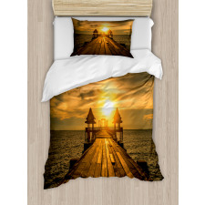 Wooden Dock Bangkok Bay Duvet Cover Set